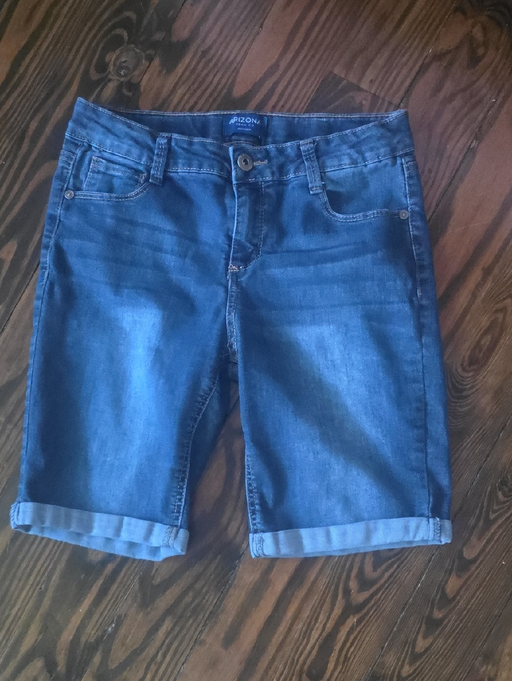 Arizona Jean Company Girls 16, Rolled-Hem Denim Bermuda Shorts
